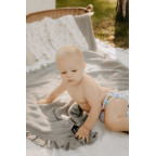 T-TOMI Mušelínová deka s volánkem Grey