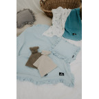 T-TOMI Mušelínový polštářek s volánkem Blue