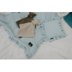 T-TOMI Mušelínový polštářek s volánkem Blue