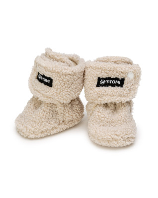 T-TOMI Capáčky TEDDY Cream (6-9 měsíců) WARM