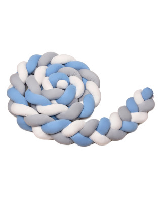 T-TOMI Pletený mantinel 360 cm White + Grey + Blue