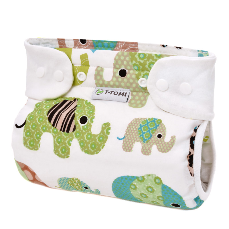 T-TOMI Ortopedické abdukční kalhotky - patentky Green elephants (5-9kg) 