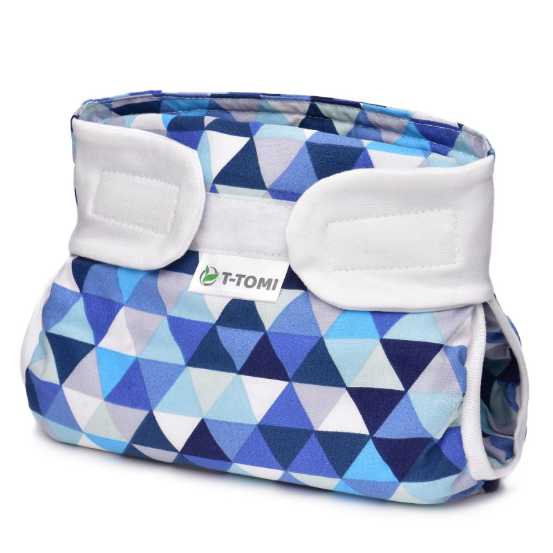 T-TOMI Ortopedické abdukční kalhotky - suchý zip Blue triangles (do 3kg)