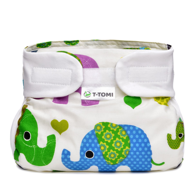 T-TOMI Ortopedické abdukční kalhotky - suchý zip Green elephants (5-9kg)