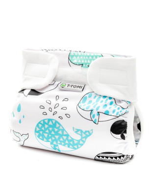 T-TOMI Ortopedické abdukční kalhotky - suchý zip Whales (5-9kg)