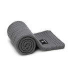 T-TOMI Pletená deka Dark grey waves