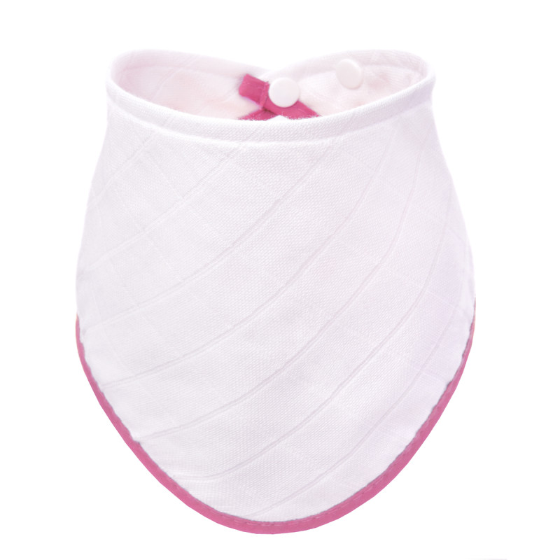 T-TOMI Bambusový slintáček White with pink edging 